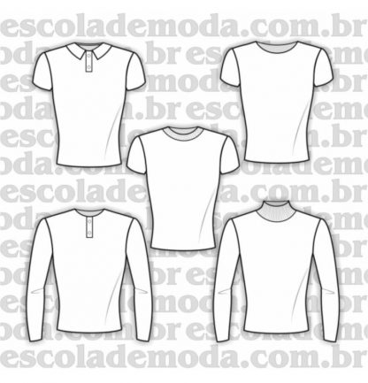 Modelagem de camisetas slim fit masculinas